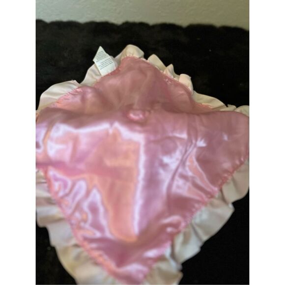 Stepping Stones Pink Bear Soft Satin Trim and Back Security Blanket Lovey - Picture 3 of 4